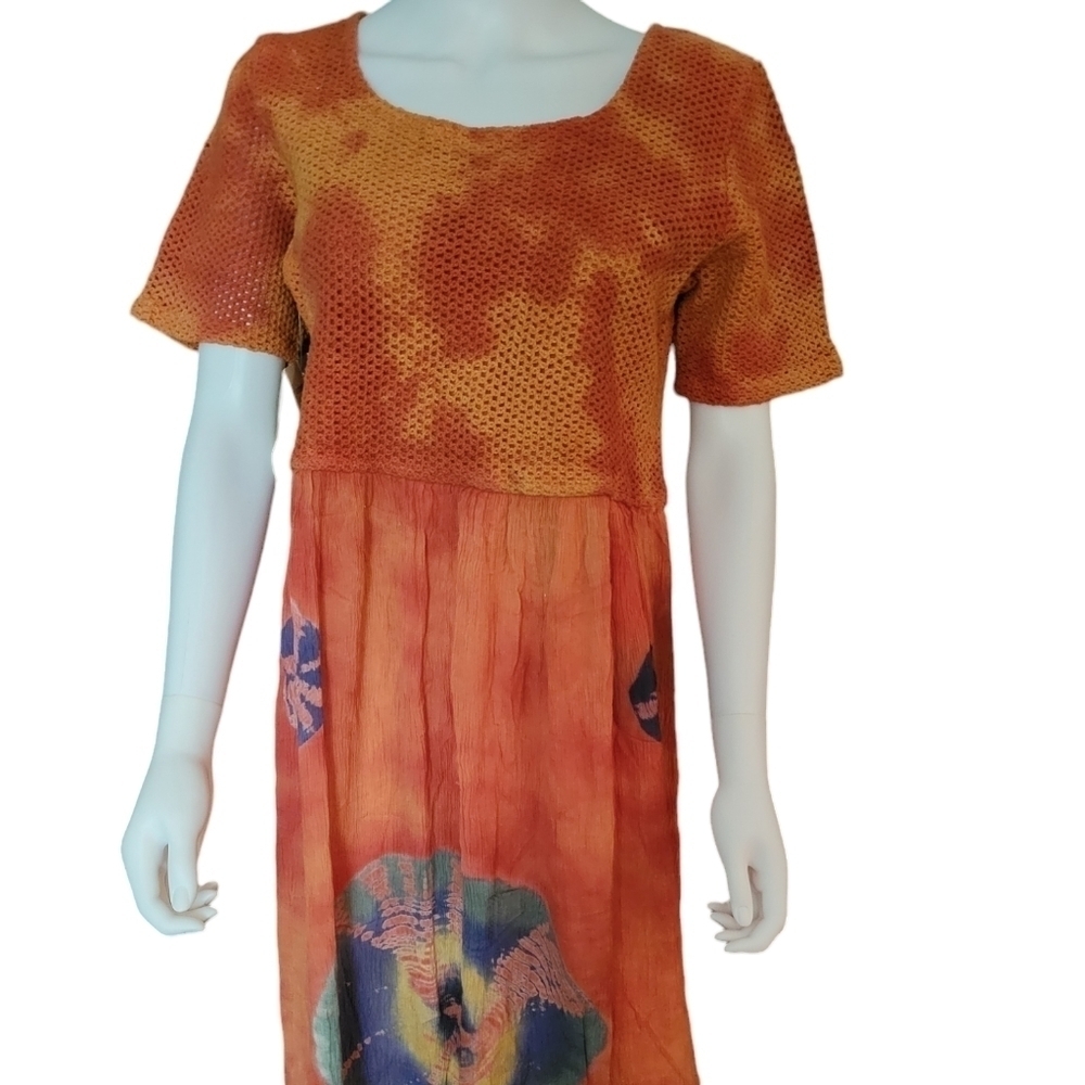 Caribbean Pacific Maxi Dress M/L Orange NWT
